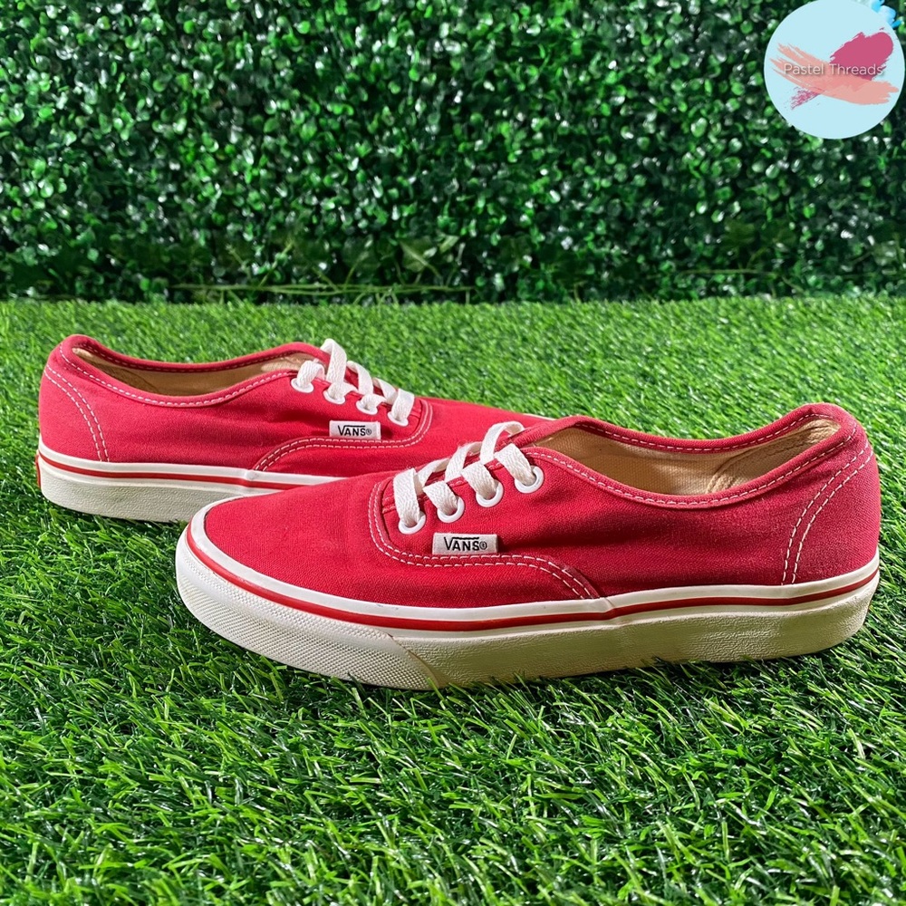 Vans The Authentic Low Tops Red Skate Shoe